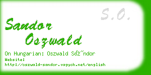 sandor oszwald business card